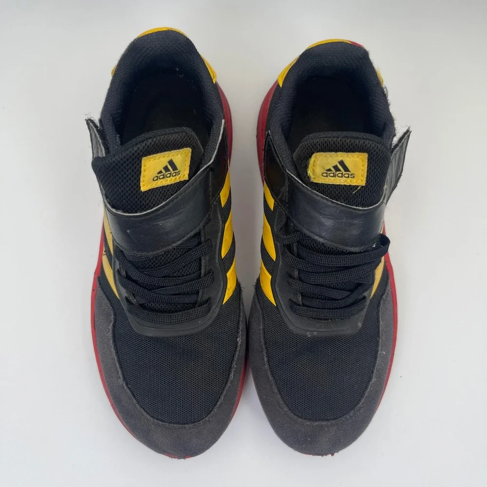 Adidas Mickey Mouse Shoes Kids 5 Black‎ Red Yellow Good Disney Cloudfoam IG5372